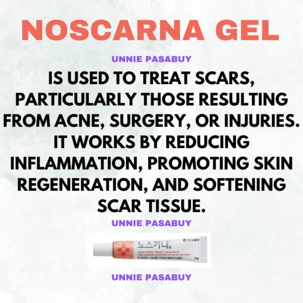 NOSCARNA Scar Gel Treat Keloid, Surgery & Acne Scars 20g - Image 2