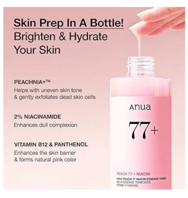 ANUA PEACH 77% NIACIN ESSENCE TONER 250ML - Image 3